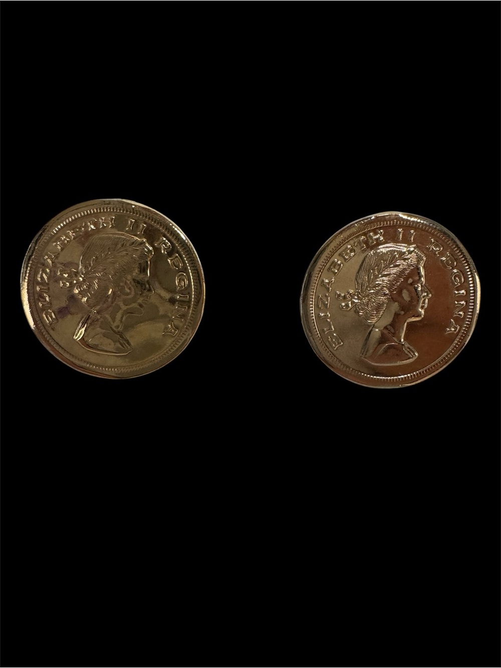 Gold Coin Style Clip On Earrings - Women's Accessories